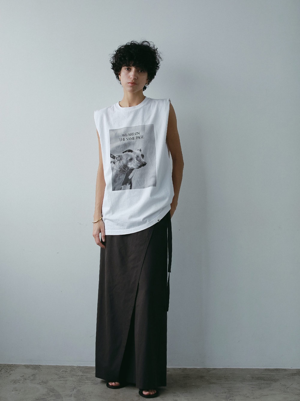 フロントラップワイドパンツ(80コゲチャ-１)