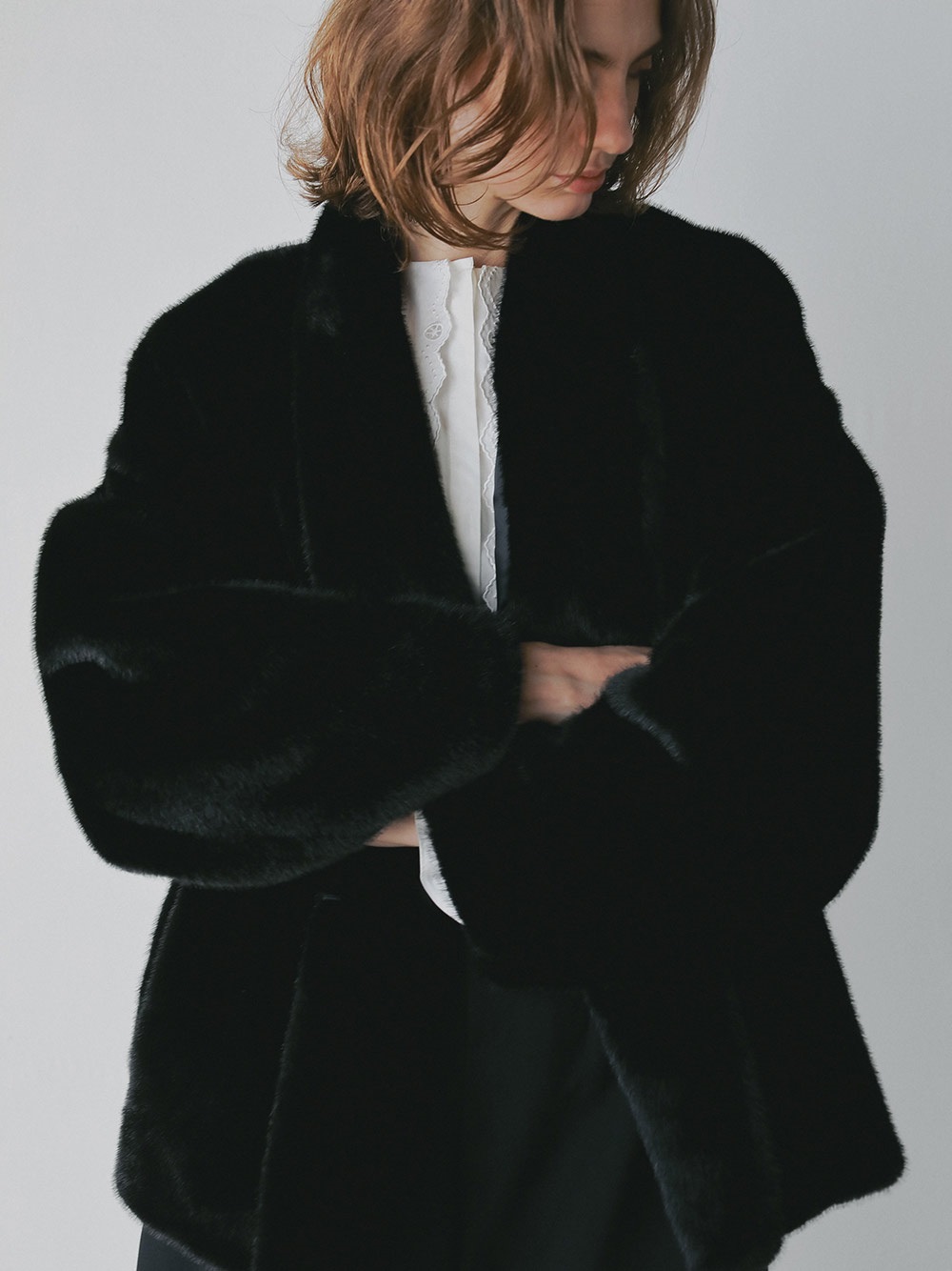 ファーライクショールジャケット