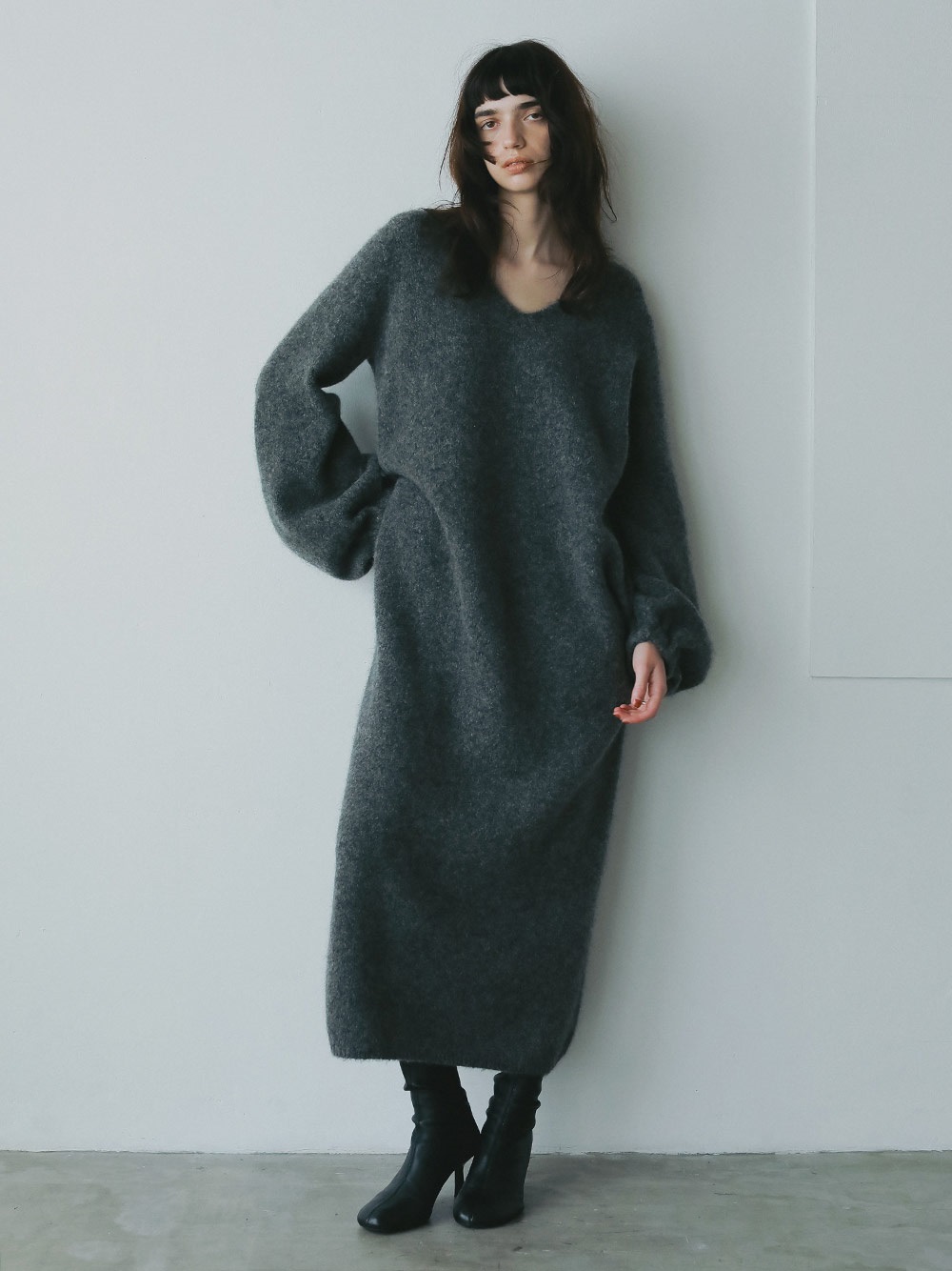 モヘアブレンドニットワンピース(10チャコールグレー-１)