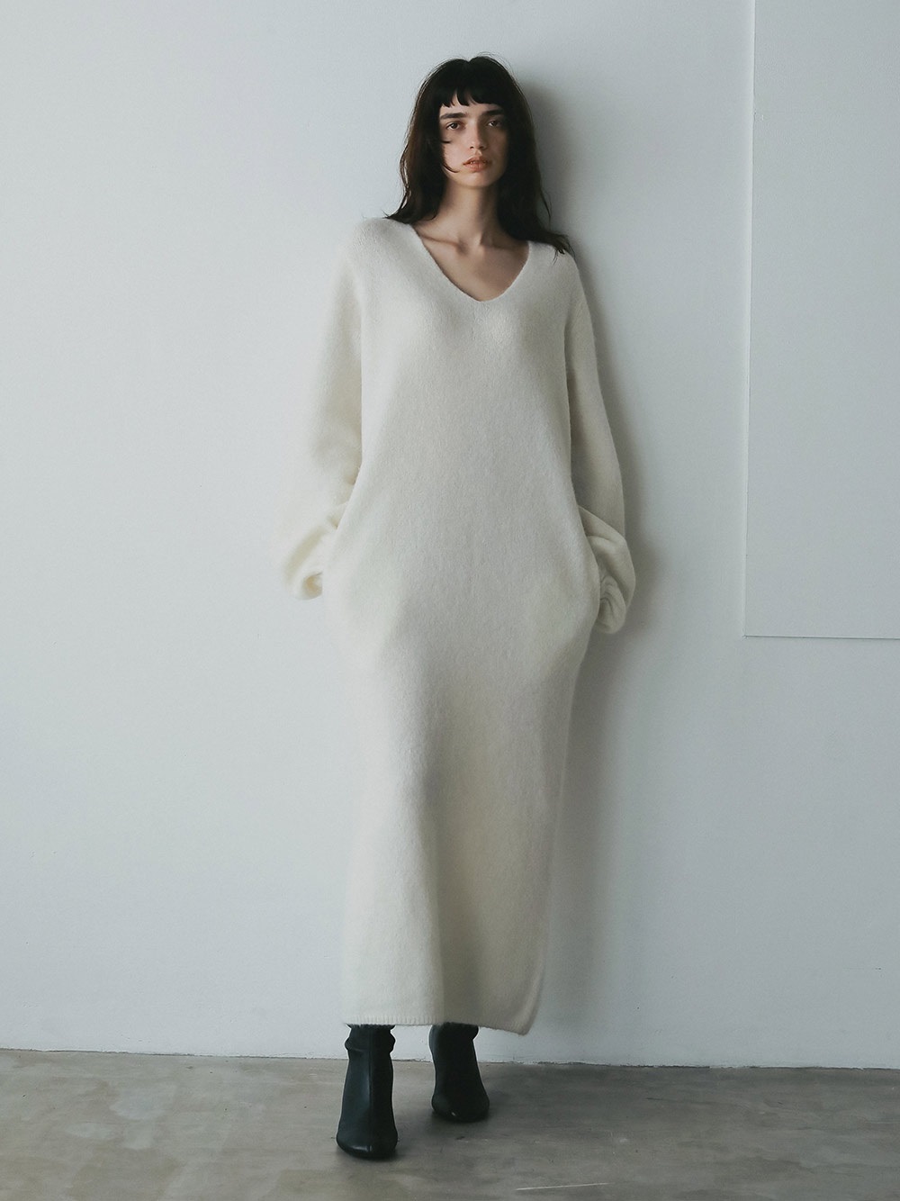 モヘアブレンドニットワンピース