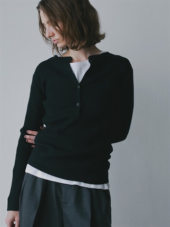 ウールヘンリーネックニットプルオーバー(70ネイビー-フリー)