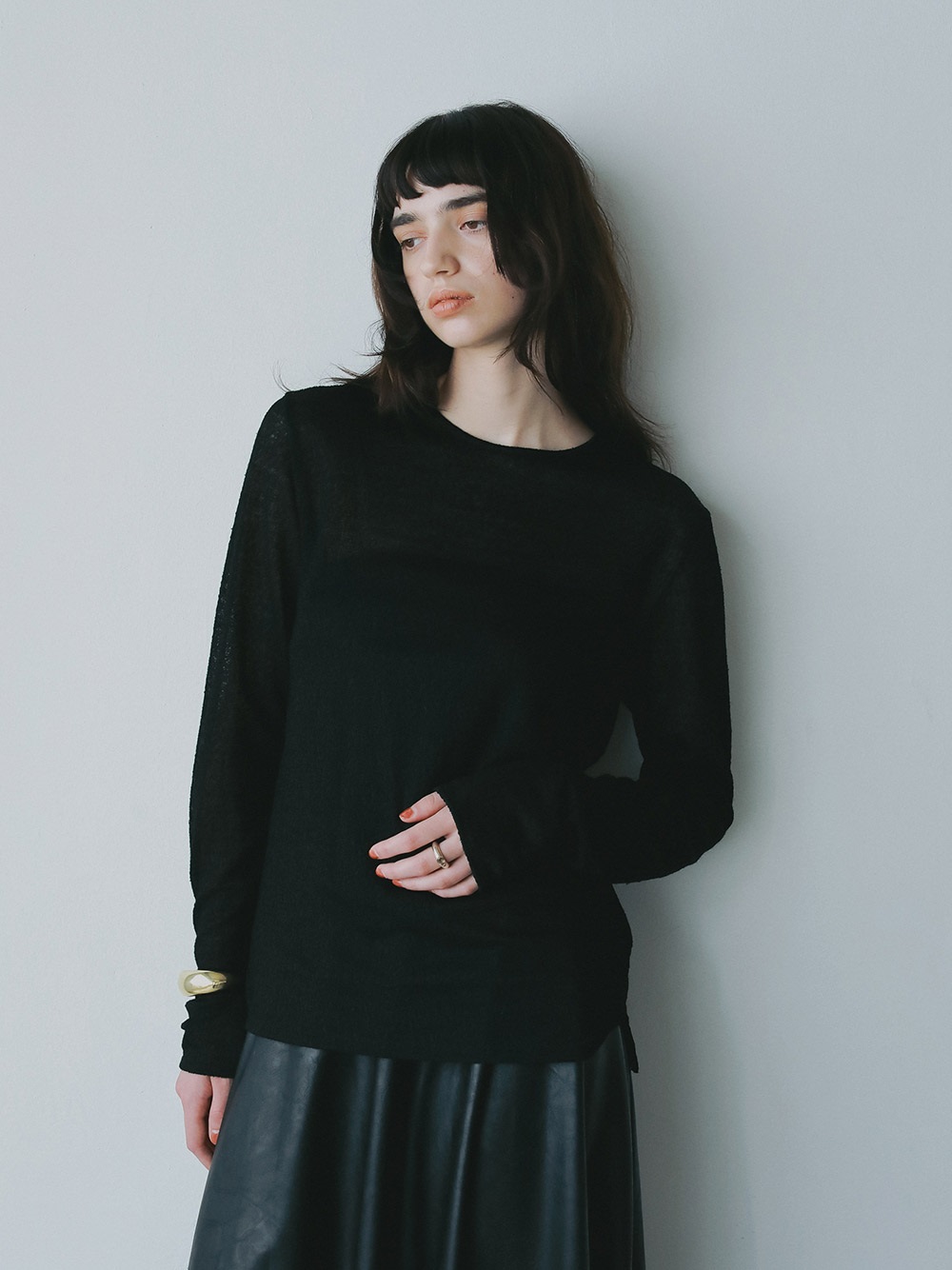 ウールジャガードプルオーバー(00ブラック-フリー)