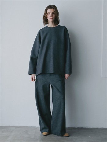 ウールジャージーワイドパンツ(11グレー-１)
