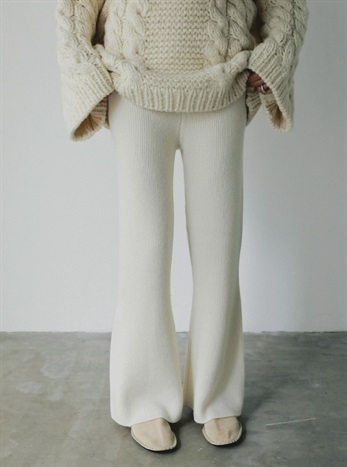 フレアニットパンツ(02ホワイト-フリー)