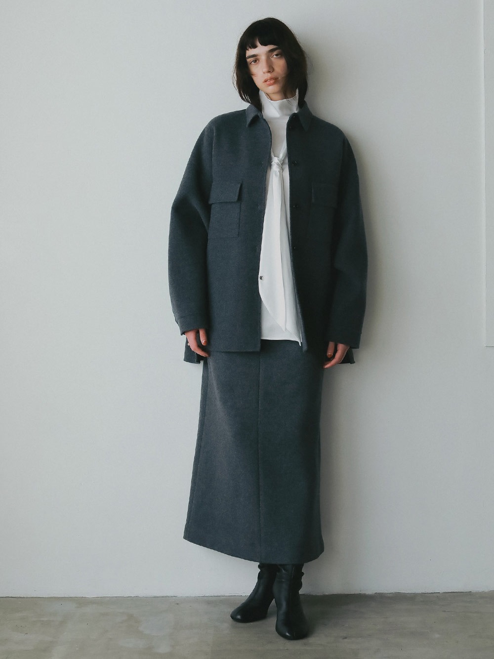 ウールストレートスカート