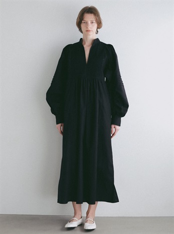 ＜2月下旬発送予定 ＞Li/Cピンタックドレス [Preorder](00ブラック-１)