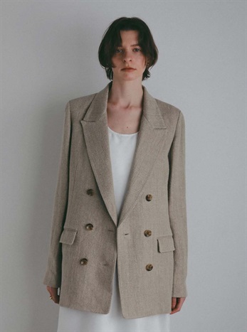 ＜3月上旬発送予定 ＞リネンテーラードジャケット [Preorder](82ベージュ-フリー)