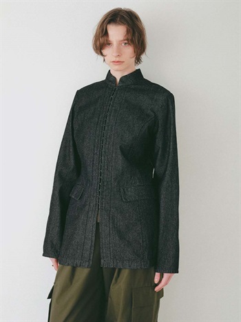 ＜3月12日（木）販売開始＞スタンドカラーデニムジャケット(00ブラック-２)