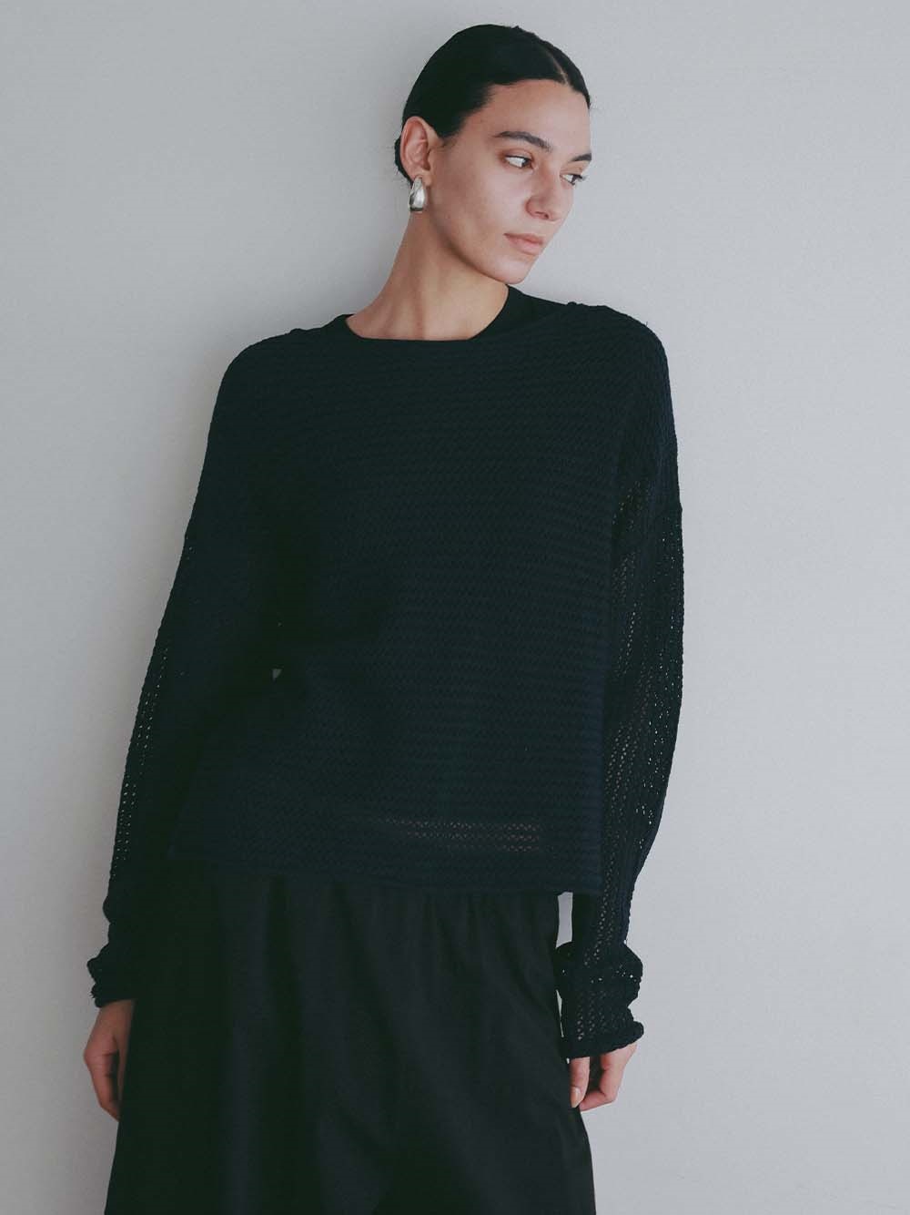 ＜3月19日（木）販売開始＞ニットメッシュプルオーバー(70ネイビー-フリー)