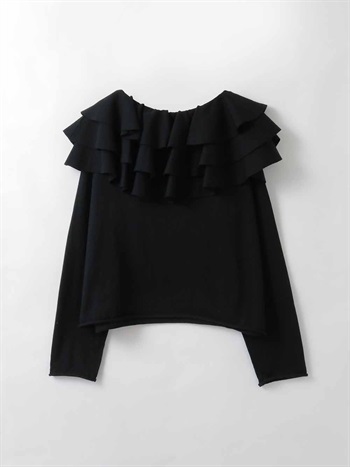 ＜2月中旬発送予定 ＞フレアカラーニットプルオーバー [Preorder](00ブラック-フリー)