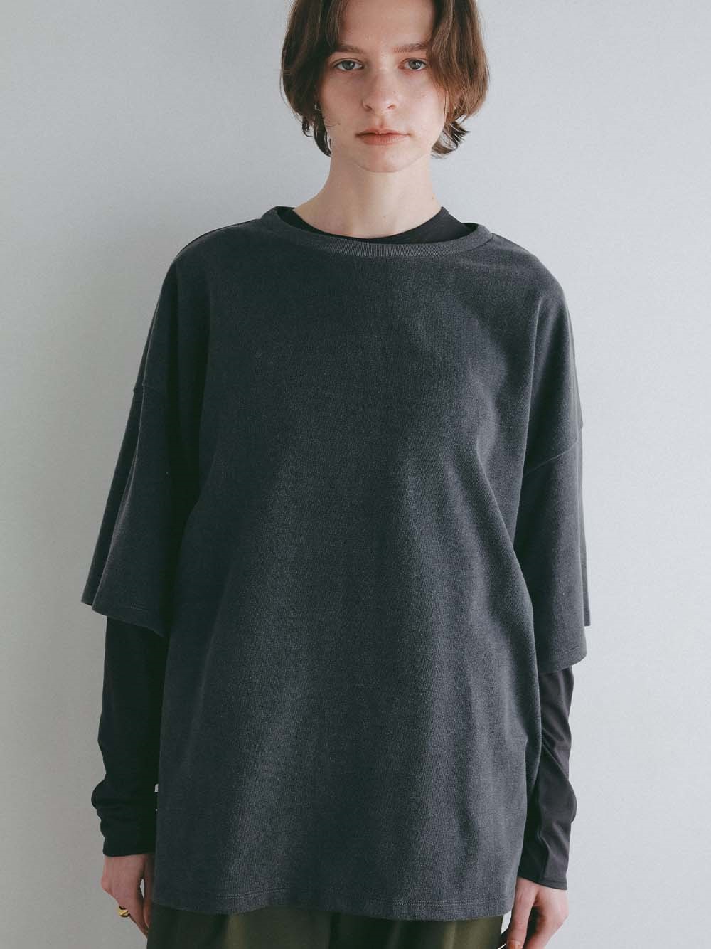 ＜3月26日（木）販売開始＞オーバーコットンＴシャツ(10チャコールグレー-フリー)