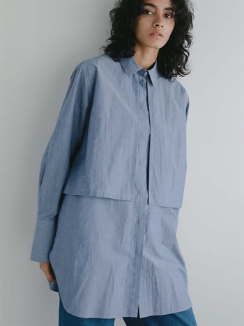 ＜1月22日（木）販売開始＞レイヤードデザインシャツ(71ブルー-フリー)