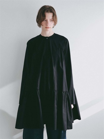 ＜3月26日（木）販売開始＞ギャザーフレアチュニック(00ブラック-フリー)