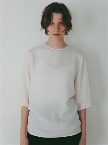 ＜2月5日（木）販売開始＞レーストリムブラウス(02ホワイト-フリー)