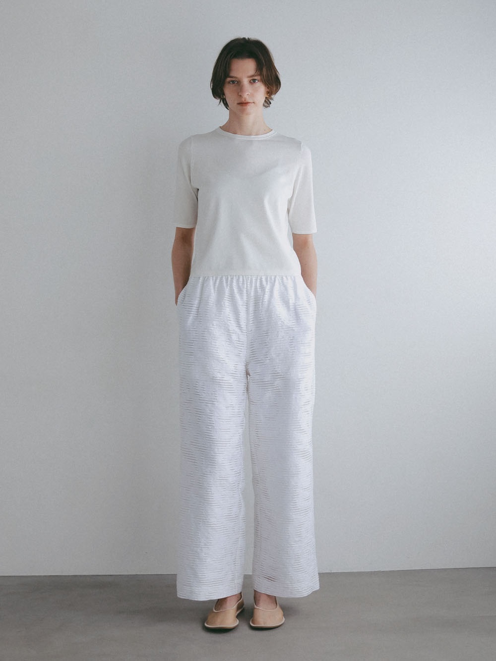 シアージャカードワイドパンツ [Preorder](01オフホワイト-１)