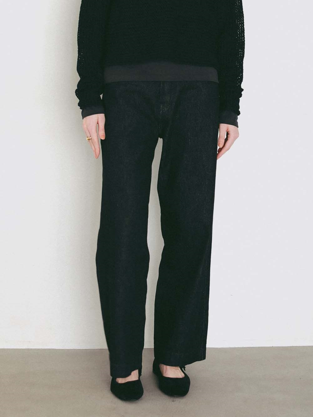 ＜3月12日（木）販売開始＞ルーズストレートデニム(00ブラック-１)