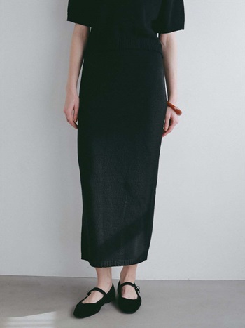 ＜3月19日（木）販売開始＞コットンニットスカート(00ブラック-１)