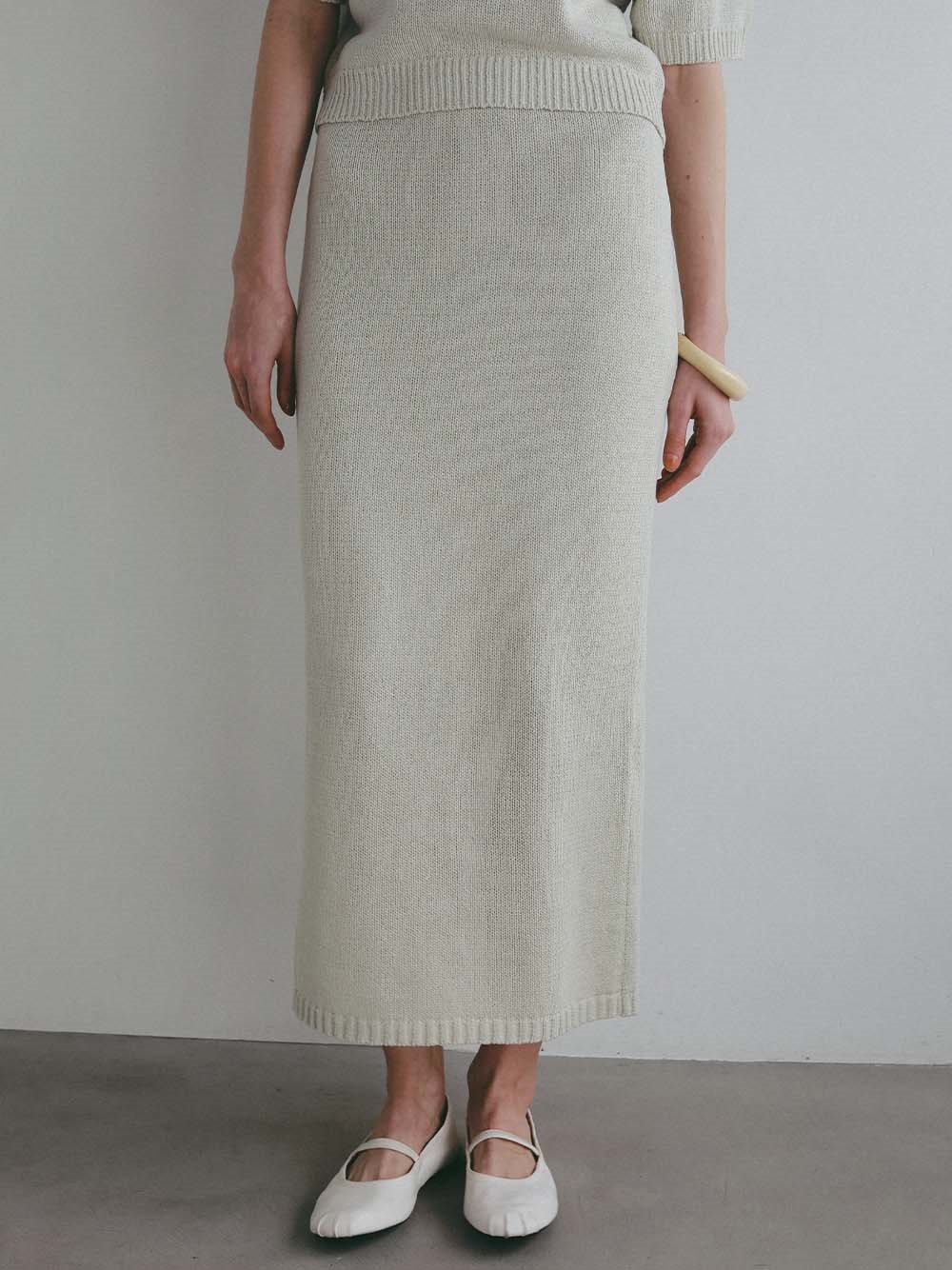 ＜3月19日（木）販売開始＞コットンニットスカート(12ライトグレー-１)