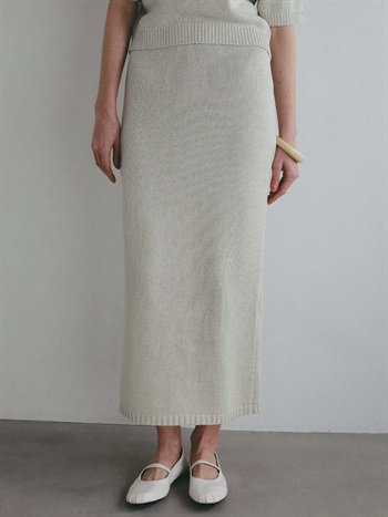 ＜3月19日（木）販売開始＞コットンニットスカート(12ライトグレー-１)