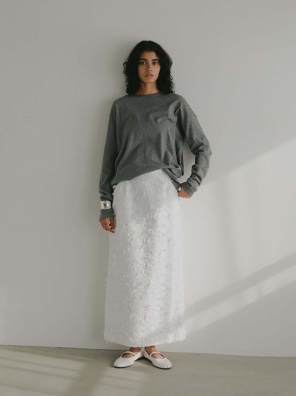  ＜1月15日（木）販売開始＞カットジャカードタイトスカート(02ホワイト-１)