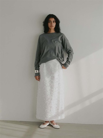 カットジャカードタイトスカート(02ホワイト-２)