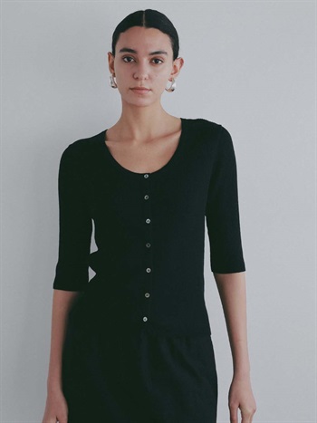 ＜4月16日（木）販売開始＞リネン混リブカーデ(00ブラック-フリー)