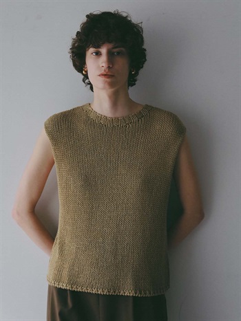 ＜4月9日（木）販売開始＞リネンミックスローゲージベスト(82ベージュ-フリー)