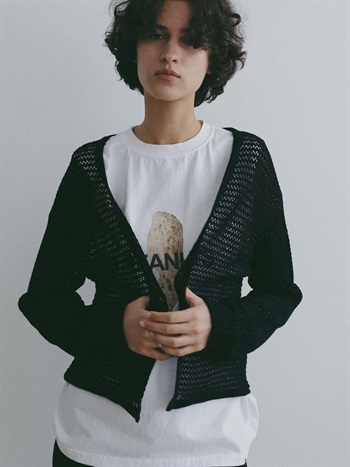 ＜4月23日（木）販売開始＞メッシュニットカーディガン(00ブラック-フリー)