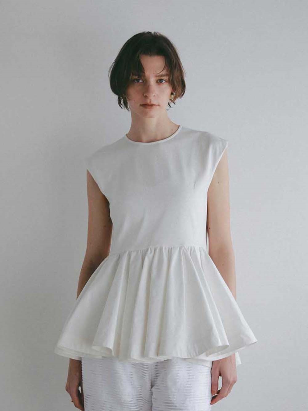 ボリュームペプラムカットソー [Preorder](01オフホワイト-フリー)