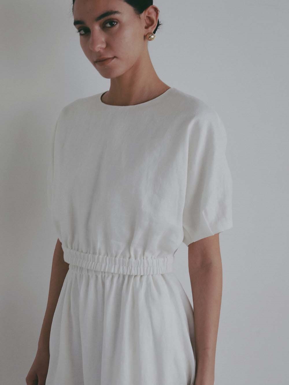 ＜4月9日（木）販売開始＞リネンドルマンプルオーバー(01オフホワイト-フリー)