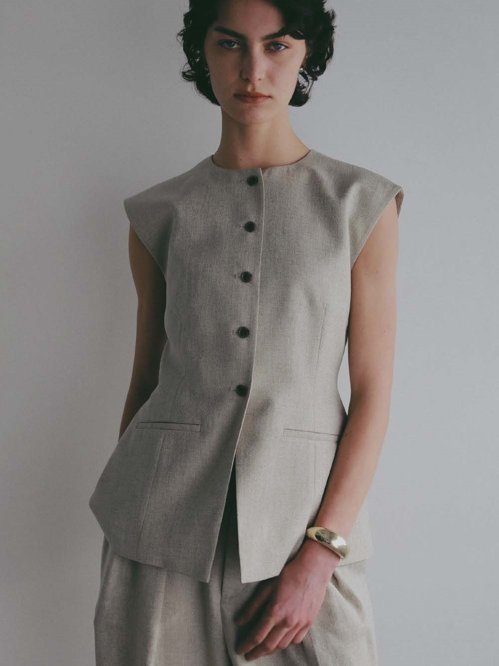 ＜予約＞リネンライクジレ(82ベージュ-フリー-[Preorder] 5月上旬頃のお届け)