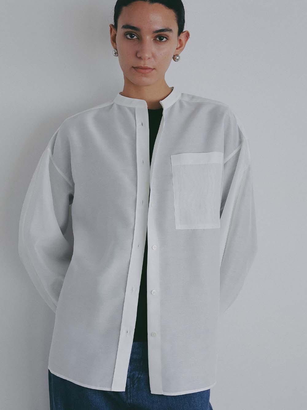 ＜4月2日（木）販売開始＞オーガンジーシャツ(01オフホワイト-フリー)