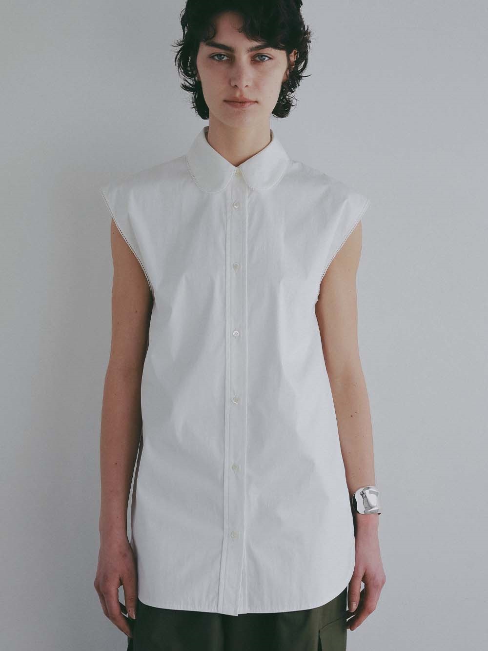 ＜4月30日（木）販売開始＞レースラウンドカラーシャツ(02ホワイト-フリー)