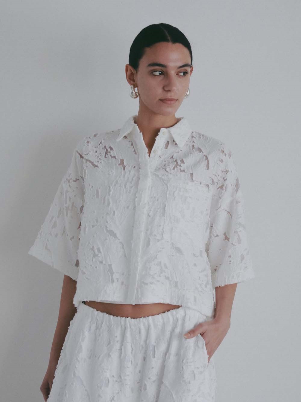 カットジャガードショートシャツ [Preorder](01オフホワイト-フリー)