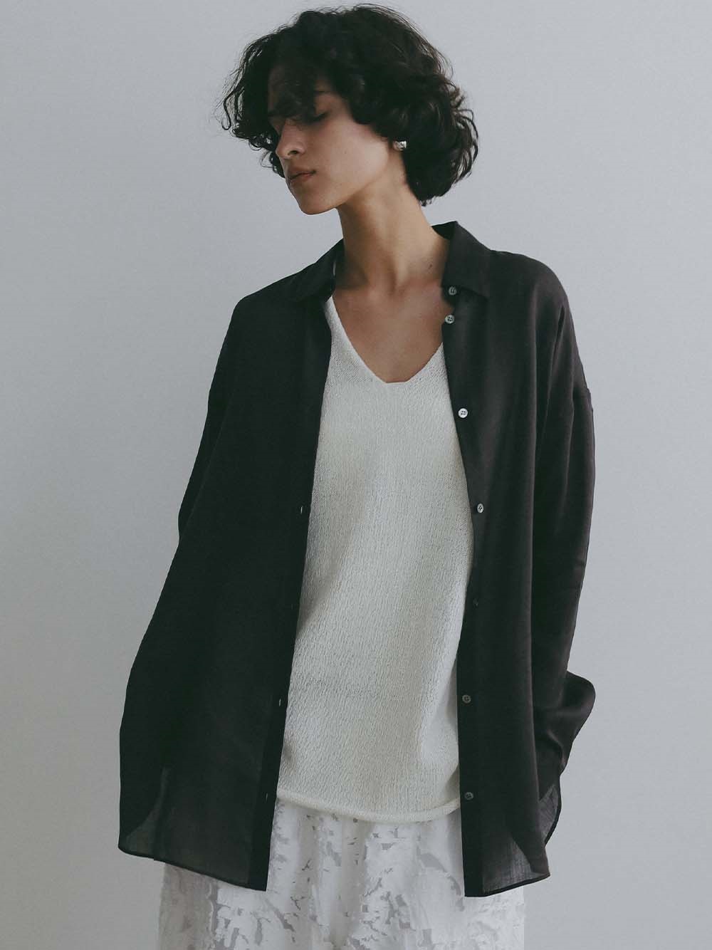 ＜4月30日（木）販売開始＞ラミーテンセルオーバーシャツ(81チャ-フリー)