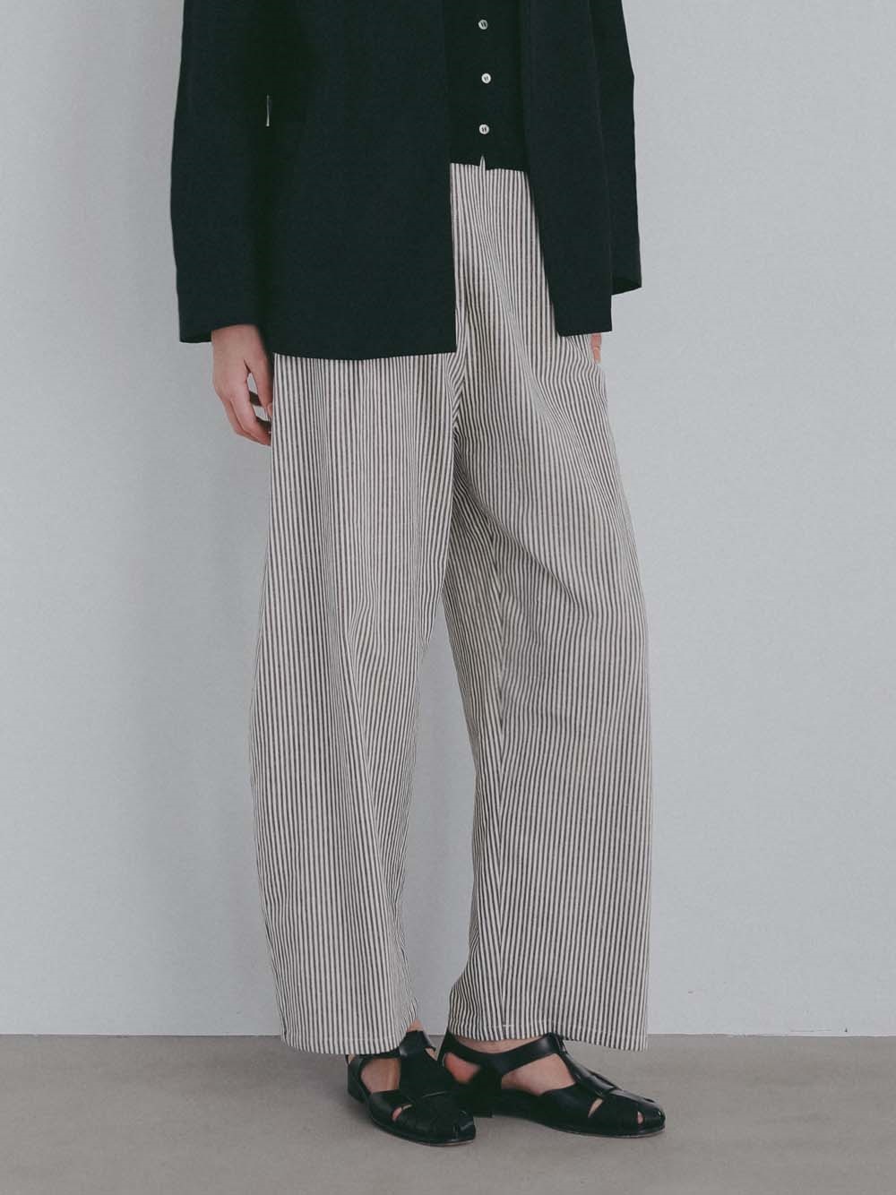 ＜4月16日（木）販売開始＞プリントカーブパンツ(03 ストライプ-１)