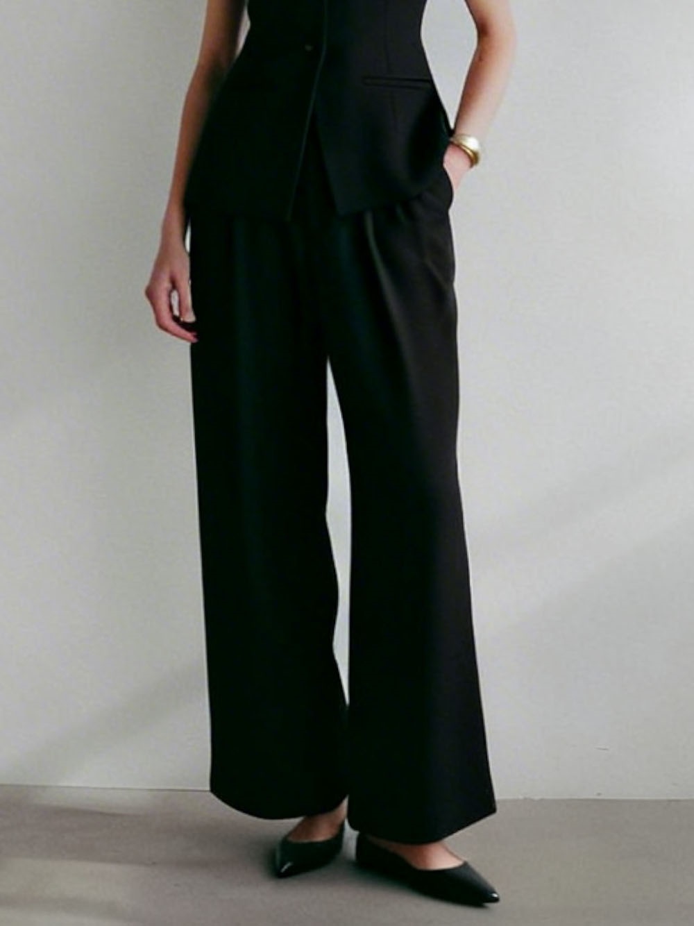 ＜予約＞リネンライクパンツ(00ブラック-１-[Preorder] 5月上旬頃のお届け)