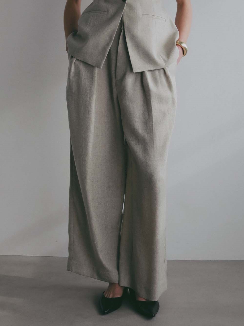 ＜予約＞リネンライクパンツ(82ベージュ-２-[Preorder] 5月上旬頃のお届け)