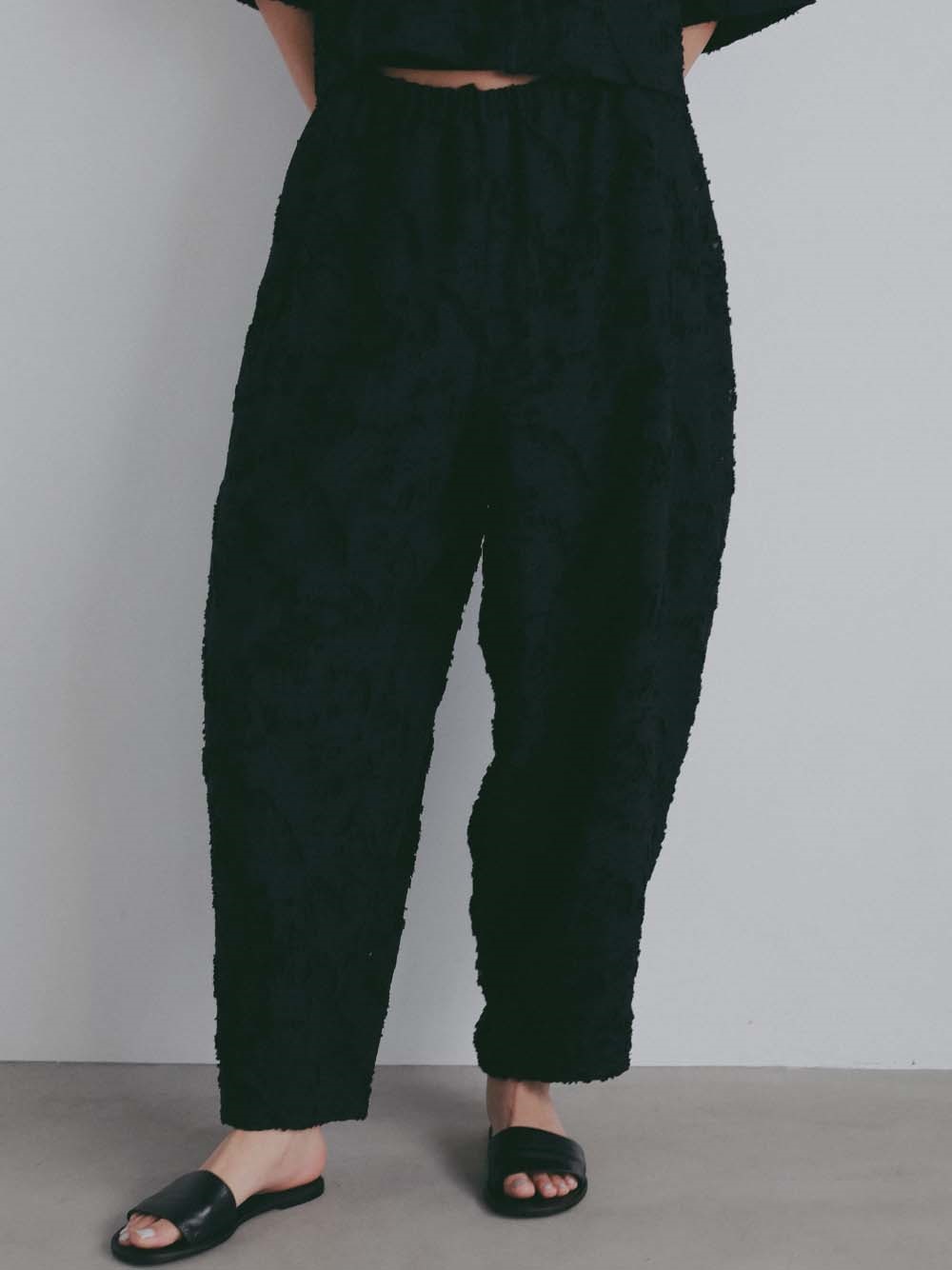 カットジャガードカーブパンツ [Preorder](00ブラック-１)