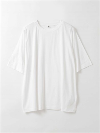 ＜8月20日（木）販売開始＞リラクシーハーフスリーブプルオーバー(02ホワイト-フリー)
