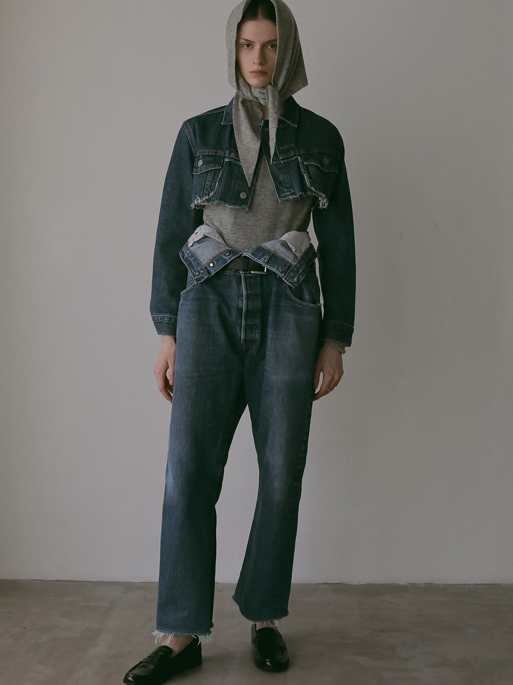QUIITO W WAIST DENIM PT(72サックス-３８)