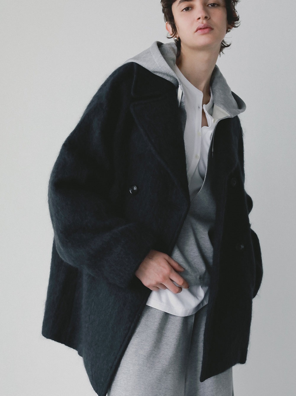 TICCA 別注モヘアＰコート(70ネイビー-フリー)