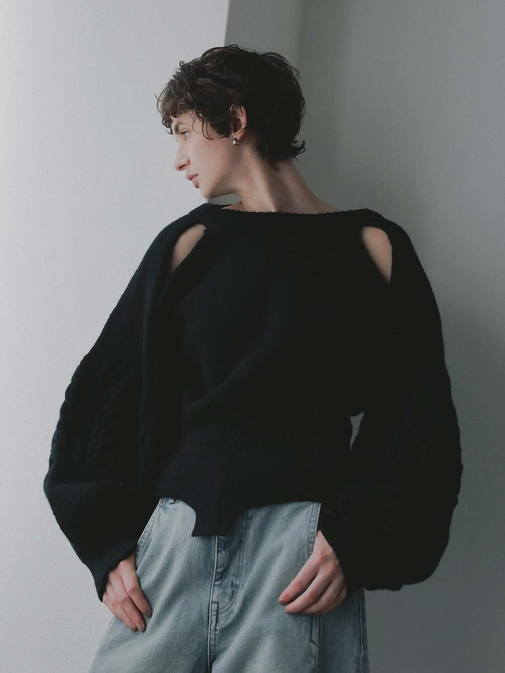 Uca hand-knit body suit [Preorder](00ブラック-フリー)