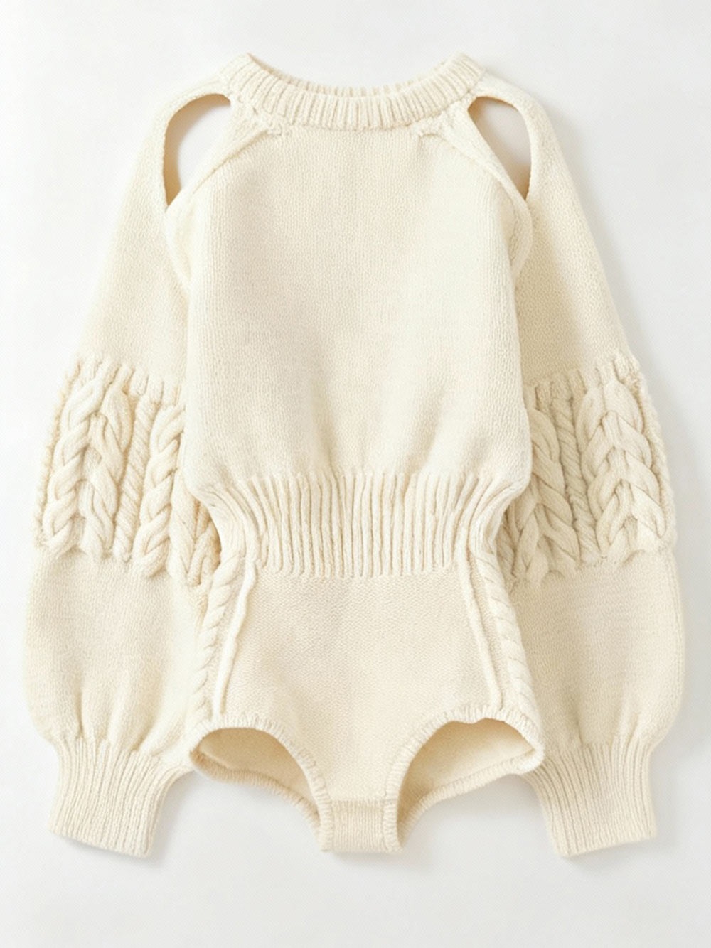 Uca hand-knit body suit [Preorder](02ホワイト-フリー)