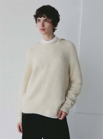 Le HOODIE KNIT(01オフホワイト-フリー)