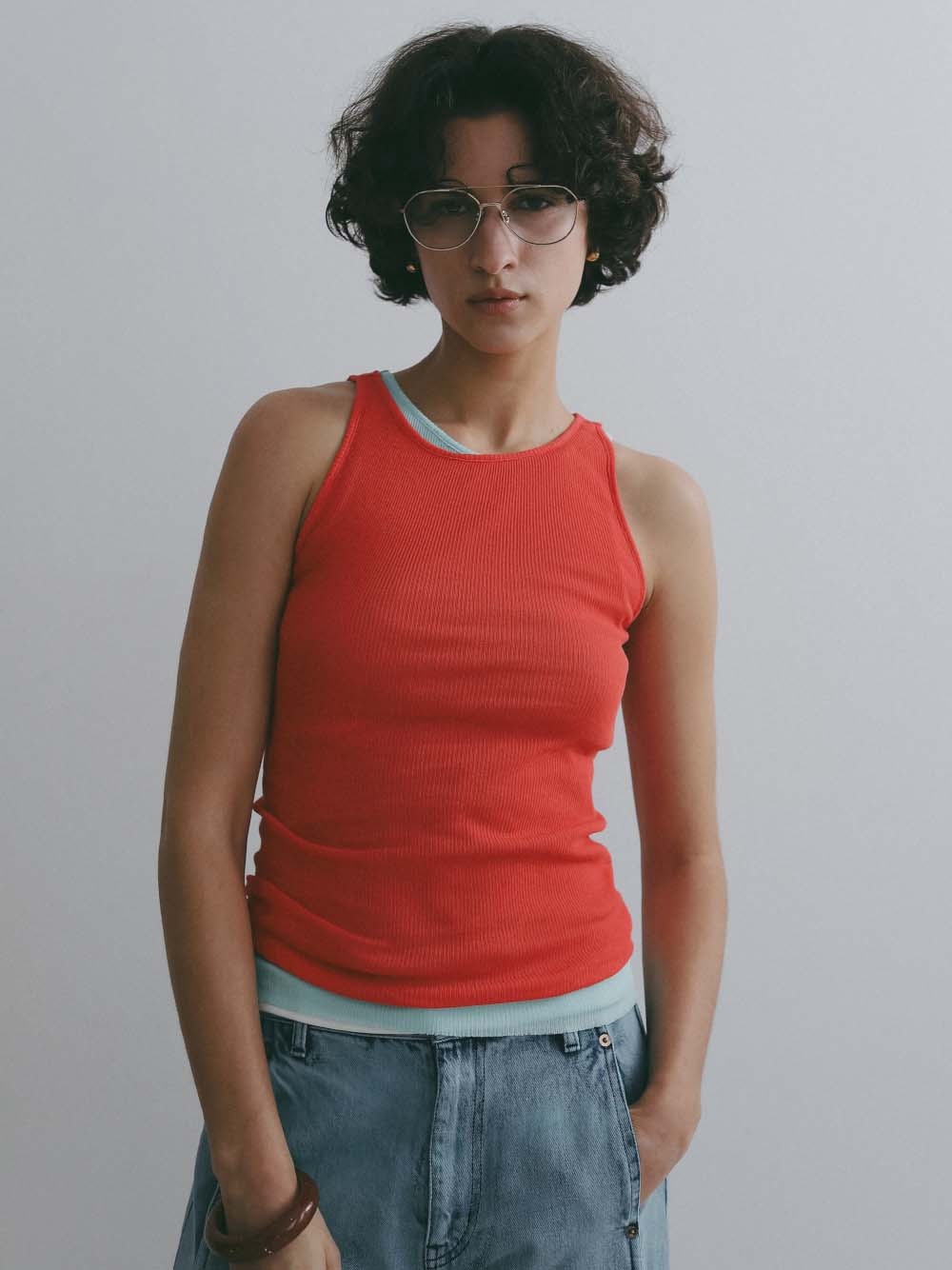 SAYAKA DAVIS Rib Tank(30レッド-フリー)