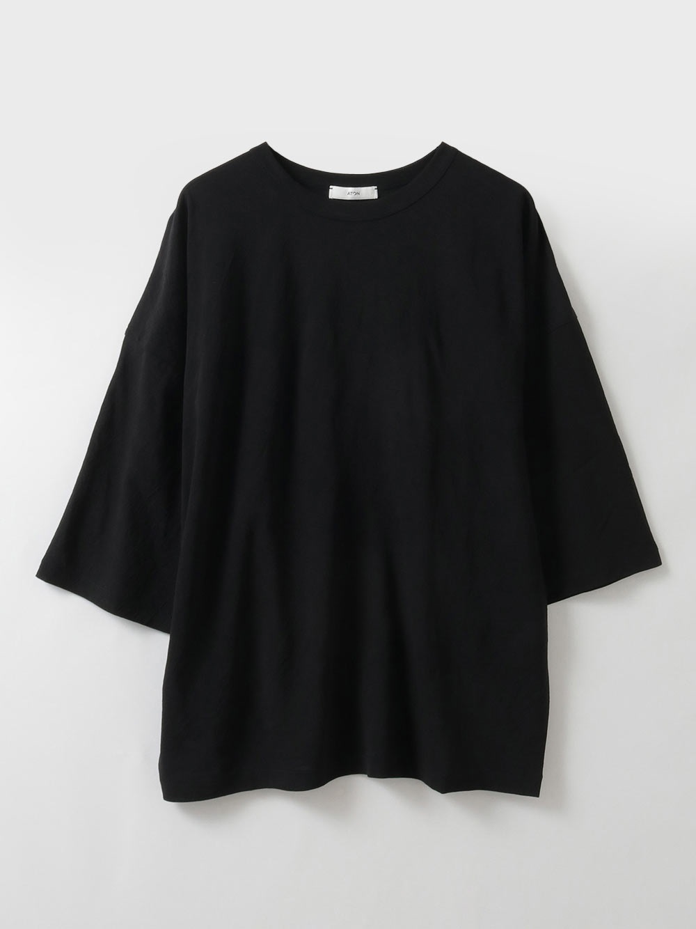 ATON SHRINK FRESCA JERSEY WIDE SLEEVE T-SHIRT [Preorder](00ブラック-２)