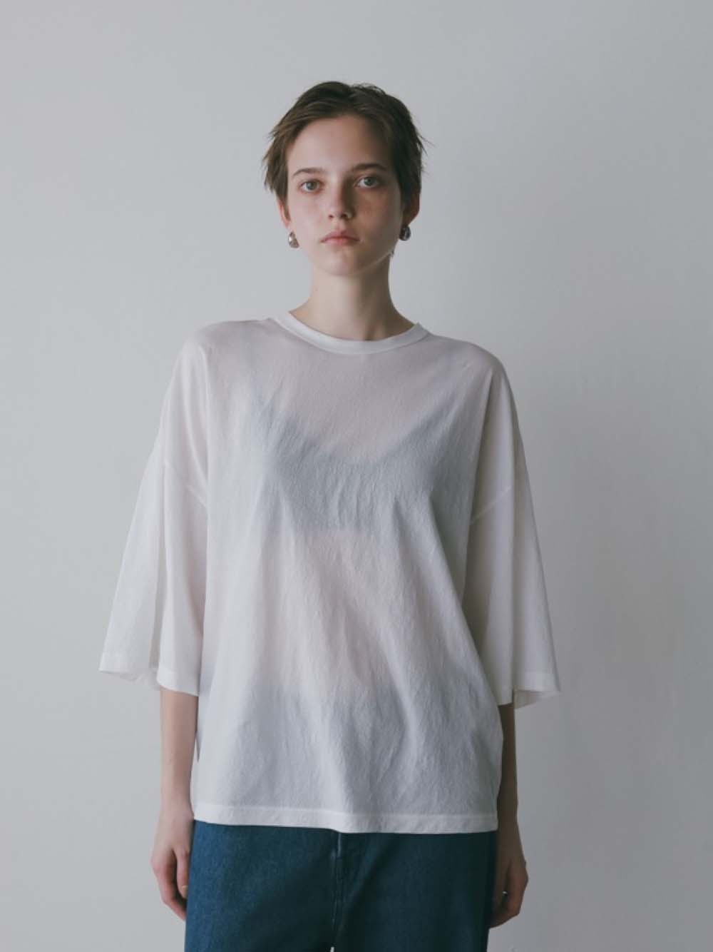 ATON SHRINK FRESCA JERSEY WIDE SLEEVE T-SHIRT [Preorder]