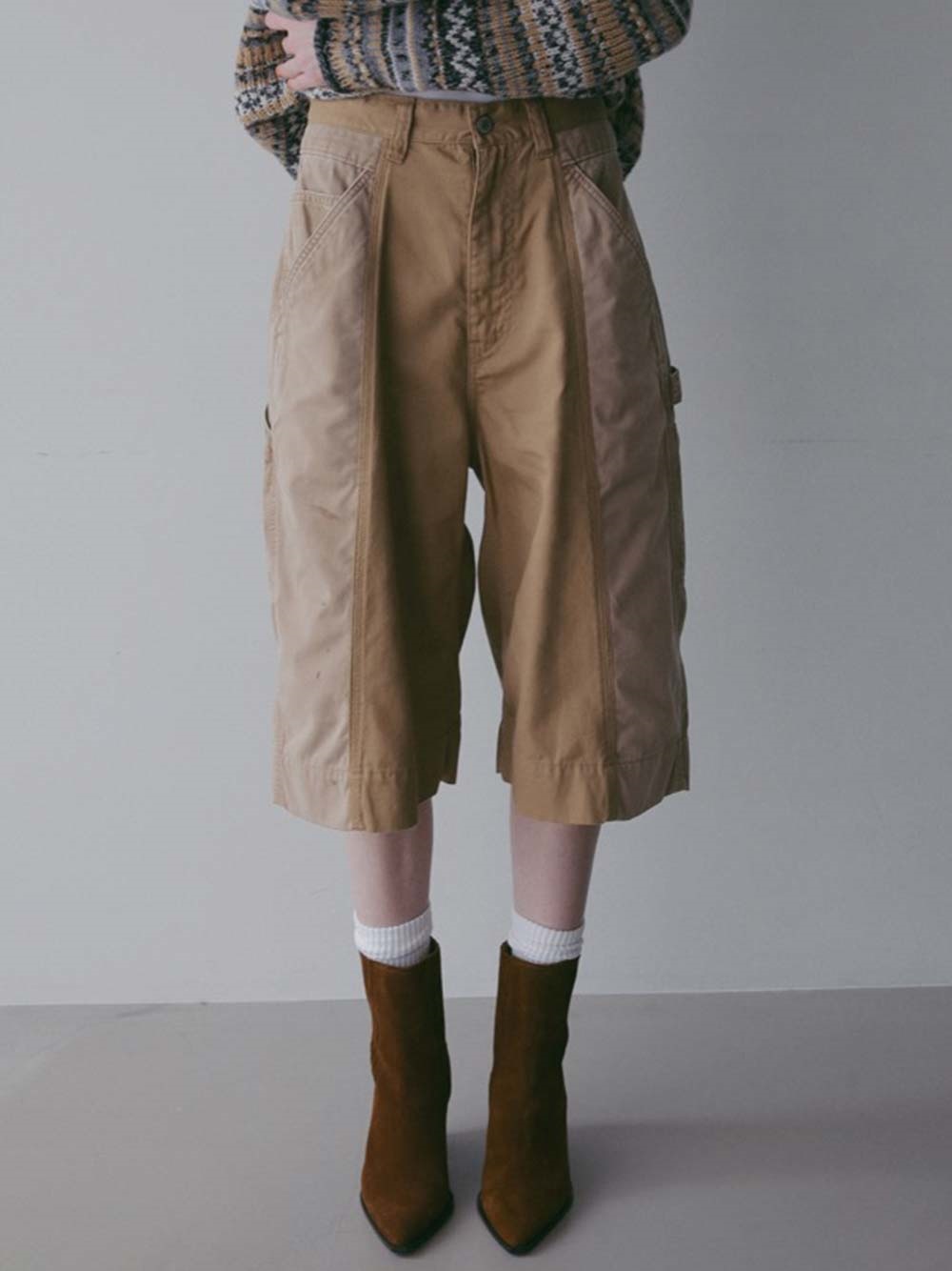 QUIITO PAINTER HALF PANTS(82ベージュ-1)