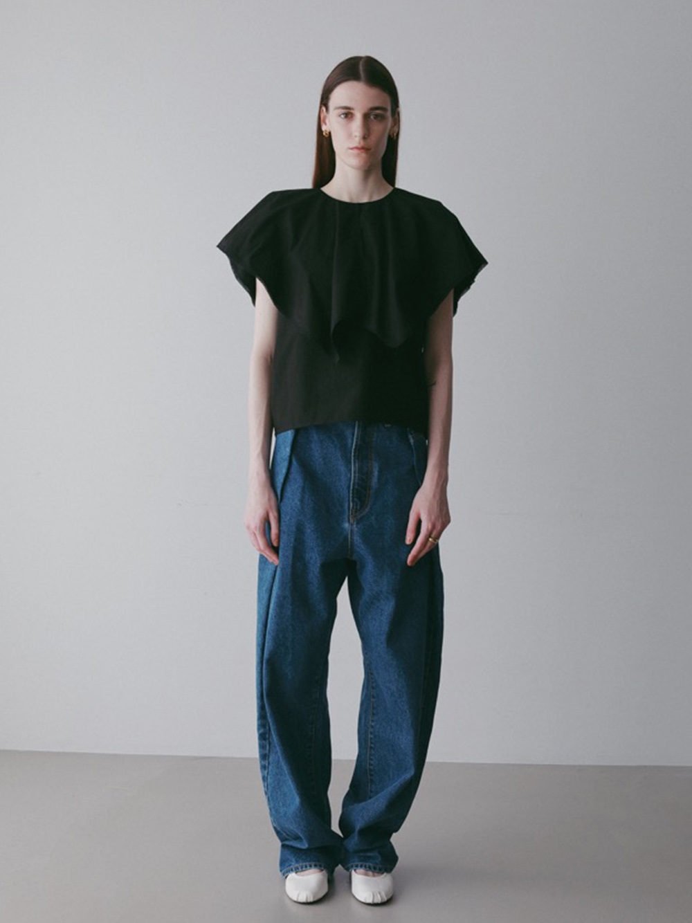 QUIITO BASIC BIG TUCK PANTS(72サックス-1)